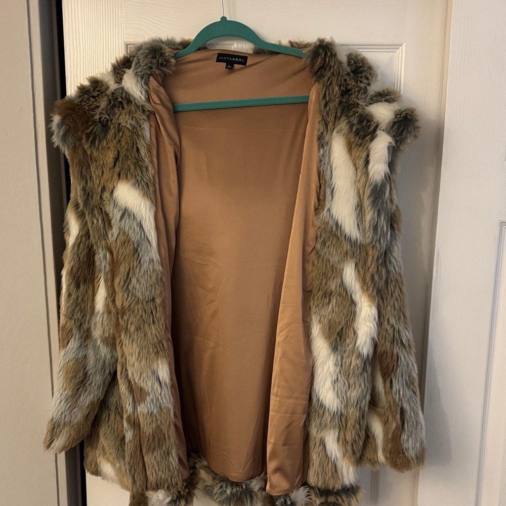 JLUXLABEL Multicolor Faux Fur Teddy Jacket